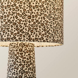 Valuelights Bertie Leopard Print Full Fabric Midi Floor Lamp - thumbnail 4