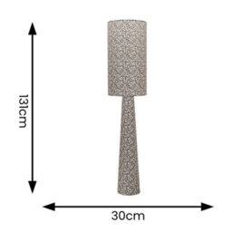 Valuelights Bertie Leopard Print Full Fabric Midi Floor Lamp - thumbnail 6