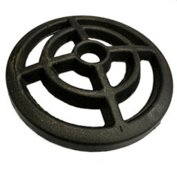 "Thomas Dudley 5"" Diameter 127mm 9mm Thick Round Circular Cast Iron Gully Grid Grate Heavy Duty Drain Cover Black Satin Finish"
