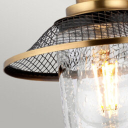 Luminosa Lighting Elstead Hinkley Rigby 3 Light Wall Light Antique Nickel With Heritage Brass Ip44 - thumbnail 4