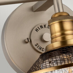 Luminosa Lighting Elstead Hinkley Rigby 3 Light Wall Light Antique Nickel With Heritage Brass Ip44 - thumbnail 2