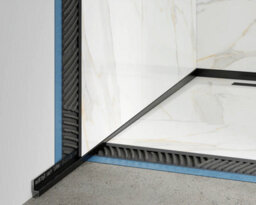 Ilcom Sloped Left Floor Shower Profile Lsl 12mm X 1200mm  Black Brushed Stainless Steel - thumbnail 2