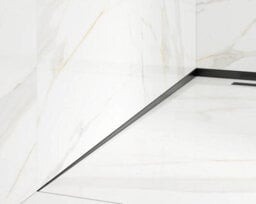 Ilcom Sloped Left Floor Shower Profile Lsl 12mm X 1200mm  Black Brushed Stainless Steel - thumbnail 1