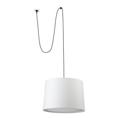 Luminosa Lighting Luminosa Conga White Cylindrical Pendant Lamp With Plug