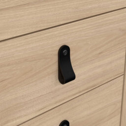 Wyld Haus Wildberry Natural Oak Bedside Table With 2 Drawers And Leather Handles - thumbnail 7