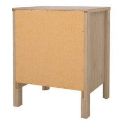 Wyld Haus Wildberry Natural Oak Bedside Table With 2 Drawers And Leather Handles - thumbnail 5