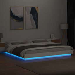 Berkfield Bed Frame With Led Lights Without Mattress White 180X200Cm - thumbnail 4