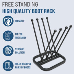 Crystals 4 Pair Wellington Boot Rack Stand Indoor/outdoor Welly & Shoe Organizer - thumbnail 5