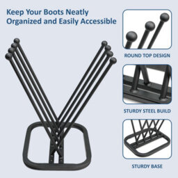 Crystals 4 Pair Wellington Boot Rack Stand Indoor/outdoor Welly & Shoe Organizer - thumbnail 4