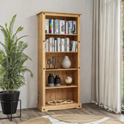 Mews Corona Bookcase Tall Pine Large Mexican Solid Wood - thumbnail 2