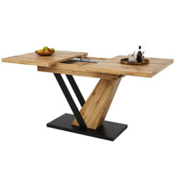 Btm Extendable Dining Table 120160X75X75.5 Cm, Kitchen Or Living Table, Wood Grain Tabletop - thumbnail 8