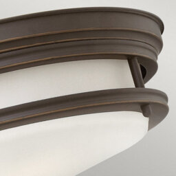 Luminosa Lighting Elstead Hinkley Hadrian 2 Light Flush Mount Oil Rubbed Bronze With Opal Glass Ip44 - thumbnail 3