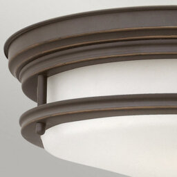 Luminosa Lighting Elstead Hinkley Hadrian 2 Light Flush Mount Oil Rubbed Bronze With Opal Glass Ip44 - thumbnail 2