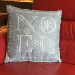 "Luxury Living Noel Silver 18"" Christmas Cushion" - thumbnail 1