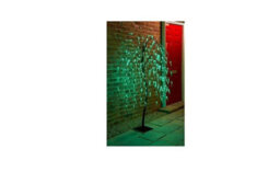 Spot On Dealz 5 Ft Weeping Willow Tree Outdoor Christmas Decorations 240 Green Led Tree Lights With Metal Flat Base Garden Ornaments For Xmas.