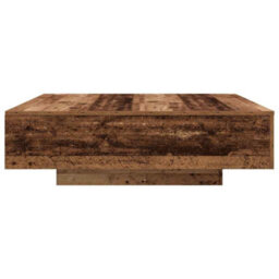 Berkfield Coffee Table With Led Lights Old Wood 100X100X31 Cm - thumbnail 7