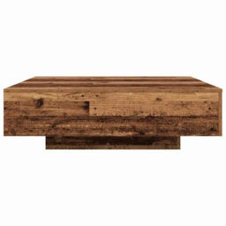 Berkfield Coffee Table With Led Lights Old Wood 100X100X31 Cm - thumbnail 6