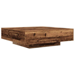 Berkfield Coffee Table With Led Lights Old Wood 100X100X31 Cm - thumbnail 5