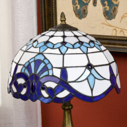 Wyld Haus Repato Rika Blue Stained Glass Table Lamp - 48Cm High, E27 Fitting, Brass Zinc Alloy Base - thumbnail 8