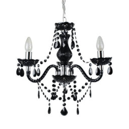First Choice Lighting Black And Chrome Marie Therese 3 Light Ceiling Pendant Chandelier - thumbnail 3