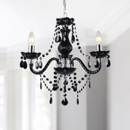 First Choice Lighting Black And Chrome Marie Therese 3 Light Ceiling Pendant Chandelier - thumbnail 2