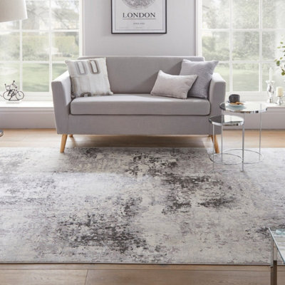 Grey Abstract Modern Easy To Clean Abstract Rug For Dining Room Bedroom And Livingroom-275Cm X 380Cm - image 1