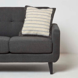 Homescapes Veria Handwoven Grey Stripe Kilim Cushion 45 X 45 Cm - thumbnail 2