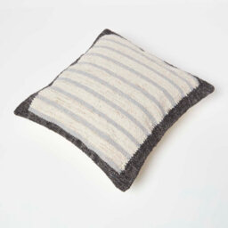 Homescapes Veria Handwoven Grey Stripe Kilim Cushion 45 X 45 Cm - thumbnail 5