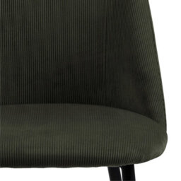 Wyld Haus Svendborg Set Of 4 Olive Green Corduroy Dining Chairs With Black Metal Legs - thumbnail 7