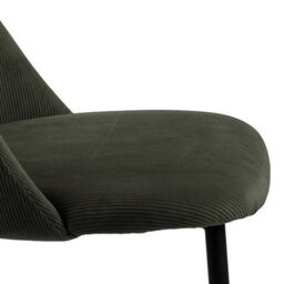Wyld Haus Svendborg Set Of 4 Olive Green Corduroy Dining Chairs With Black Metal Legs - thumbnail 6