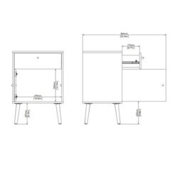 Furniture To Go Cumbria Nightstand 1 Door + 1 Drawer In Dark Grey - thumbnail 9