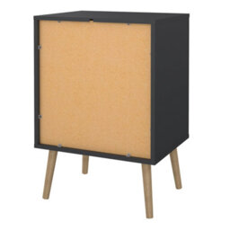 Furniture To Go Cumbria Nightstand 1 Door + 1 Drawer In Dark Grey - thumbnail 4
