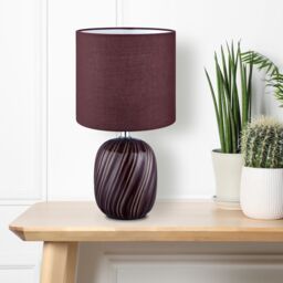 Albury Swirl Round Gloss Red Table Lamp - thumbnail 7