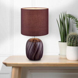 Albury Swirl Round Gloss Red Table Lamp - thumbnail 1