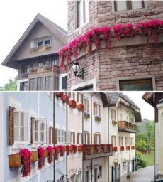 4 Artificial Hanging Baskets, Decorative Artificial Hydrangeas, Bouquet Of Red Roses For Wall, Garden Decoration - thumbnail 6