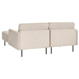 Beliani Corner Sofa 2 Seater Breda Corduroy Beige Left Hand - thumbnail 6