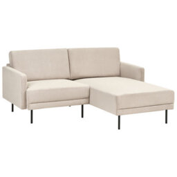 Beliani Corner Sofa 2 Seater Breda Corduroy Beige Left Hand - thumbnail 5