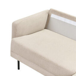 Beliani Corner Sofa 2 Seater Breda Corduroy Beige Left Hand - thumbnail 9