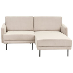 Beliani Corner Sofa 2 Seater Breda Corduroy Beige Left Hand - thumbnail 4