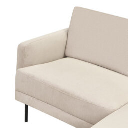 Beliani Corner Sofa 2 Seater Breda Corduroy Beige Left Hand - thumbnail 8