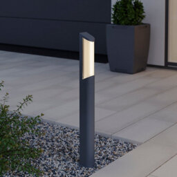 GoodHome Bevel Contemporary Anthracite Mains-Powered 1 Lamp Integrated Led Outdoor Post Light (H)870mm - thumbnail 1