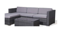 Evre Grey 4 Seat Rattan Outdoor Garden Furniture Sofa Set - California With Coffee Table - thumbnail 4