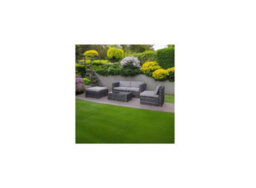 Evre Grey 4 Seat Rattan Outdoor Garden Furniture Sofa Set - California With Coffee Table - thumbnail 3