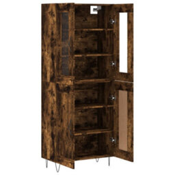 Berkfield Elegant Highboard Smoked Oak 69.5X34X180 Cm Engineered Wood - thumbnail 4