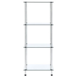 Berkfield 4-Tier Shelf Transparent 40X40X100 Cm Tempered Glass - thumbnail 2