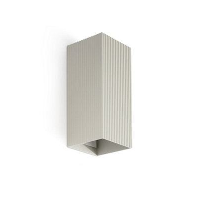 Luminosa Lighting Luminosa Lune Square Fluted Up & Down Wall Lamp Grey 2X Gu10