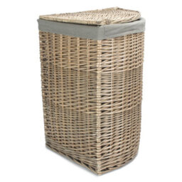 Red Hamper H034Gry/2 Large Antique Wash Corner Linen Basket With Grey Sage Lining - thumbnail 2