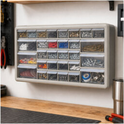Kct 60 Plastic Multi Drawer Storage Organiser Drawers Cabinet Garage Unit Wall Mountable - thumbnail 3