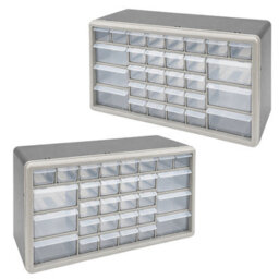 Kct 60 Plastic Multi Drawer Storage Organiser Drawers Cabinet Garage Unit Wall Mountable - thumbnail 1