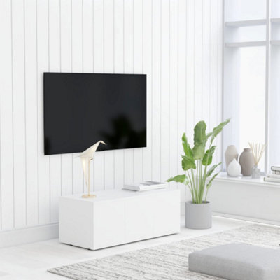 Berkfield Tv Cabinet White 80X34X30 Cm Engineered Wood - image 1